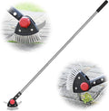 BARAYSTUS Crack Weeder Long Handle 3-in-1 Adjustable Crevice Cleaning Tool with Stainless Steel Weed Brush with 2 Scrapers Weed Puller Tool for Driveway, Patio Sidewalk to Remove Moss Weeds Dirt