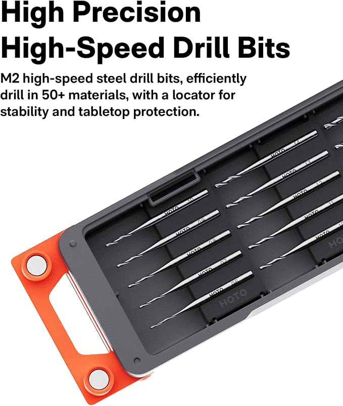 HOTO SNAPBLOQ™ D-A03 Cordless Electric Mini Drill Pen, 3-Speed Precision Hand Drill for Jewelry, PCB & DIY Crafts, Corelss Brushless Motor, 800mAh Type-C Rechargeable, LED Ring Light, 20 M2 Drill Bits