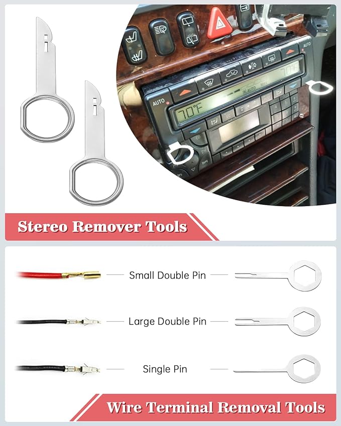 Poraxy 19Pcs Trim Removal Tool,Car Panel Door Audio Trim Removal Tool Kit, Auto Clip Pliers Fastener Remover Pry Tool Set with Storage Bag