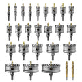 GSTK Upgraded 26 PCS Heavy Duty Carbide Hole Saw Set, Metal Steel Drill Bit, TCT Cutter, 24 Saws with 2*Extra Pilot Center Drills, Ideal for Metal, Iron, Stainless (1/2''- 3-15/16'')-26PCS