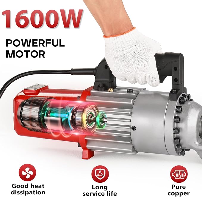 1" Electric Hydraulic Rebar Cutter 2-3S Cutting Speed Portable Rebar Cutter Cutting Rebar 4-25mm #8 120v/60hz (RC25)