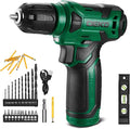DEKOPRO 8V Cordless Drill, Drill Set with 3/8"Keyless Chuck, 42pcs Acessories, Built-in LED, Type-C Charge Cable, Green Power Drill for Drilling and Tightening/Loosening Screws