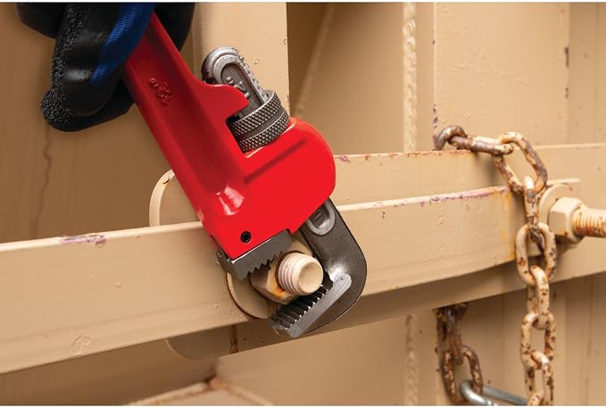 Performance Tool W1133-12B 12 in. Red Adjustable Pipe Wrench | Heavy duty plumbers monkey wrench. Drop-forged steel construction. Precision milled jaws. Protective enamel paint