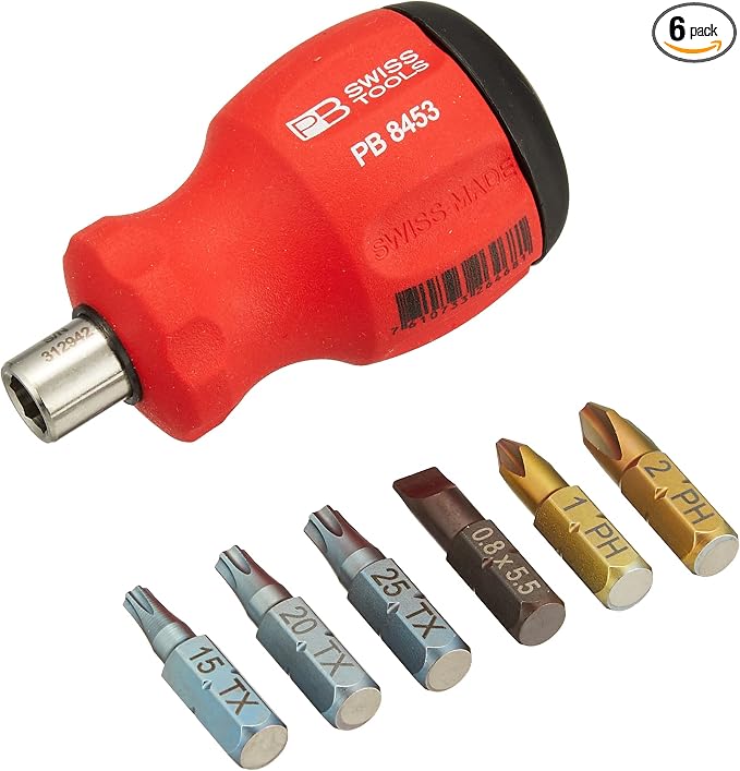 PB Swiss Tools PB 8453 Multi-bit Combination Screwdriver - Manual Screwdrivers & Sets (Red)
