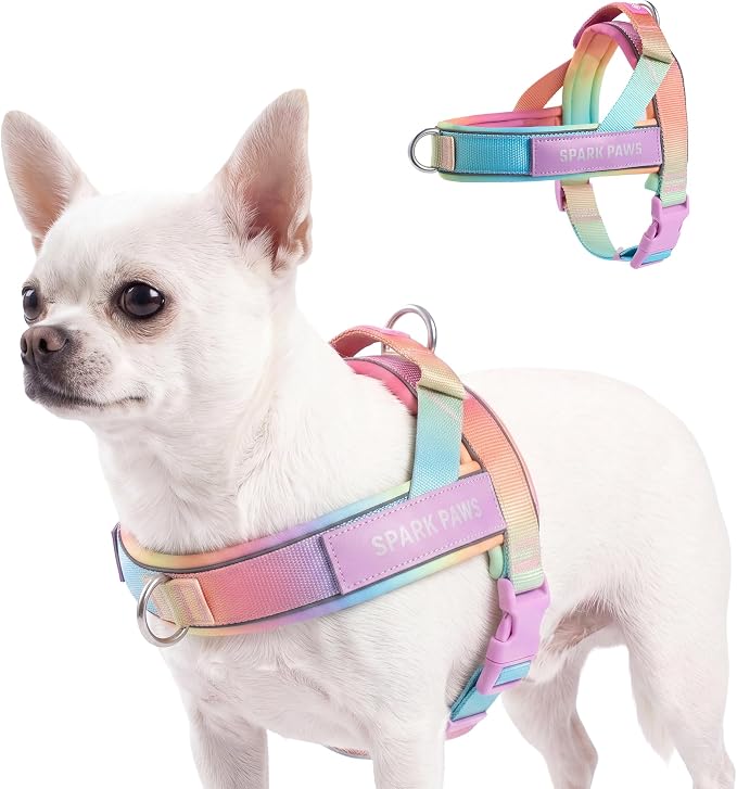 Spark Paws No Pull Front Clip Dog Harness - Easy On, Padded and Lightweight | Two Clips, On in Seconds, Chest Bearing, Australian Style, No Throat Pressure, for Small Medium and Large Breeds