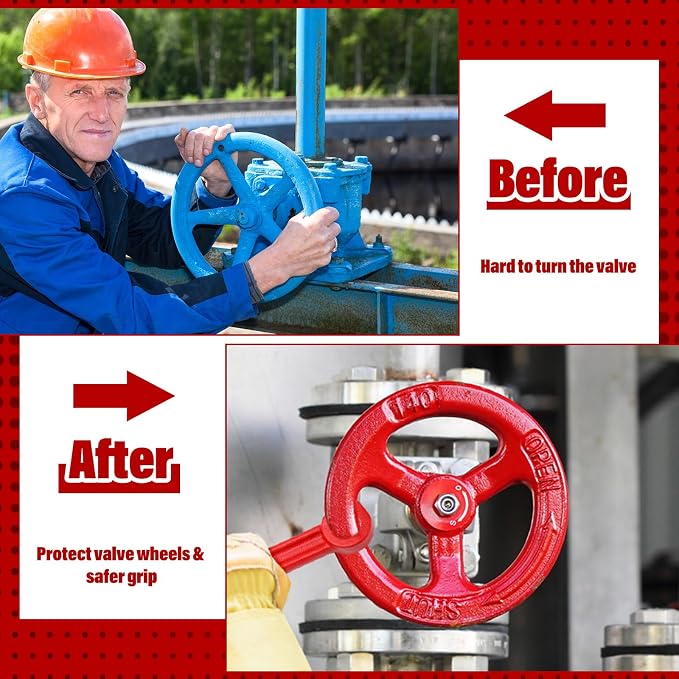 Lasnten 10" Double Ended Valve Wrench Pipe and Valve Wrench Refinery Wheels 1/8''- 1-1/2'' Pipe Capacity for Protecting from Damage