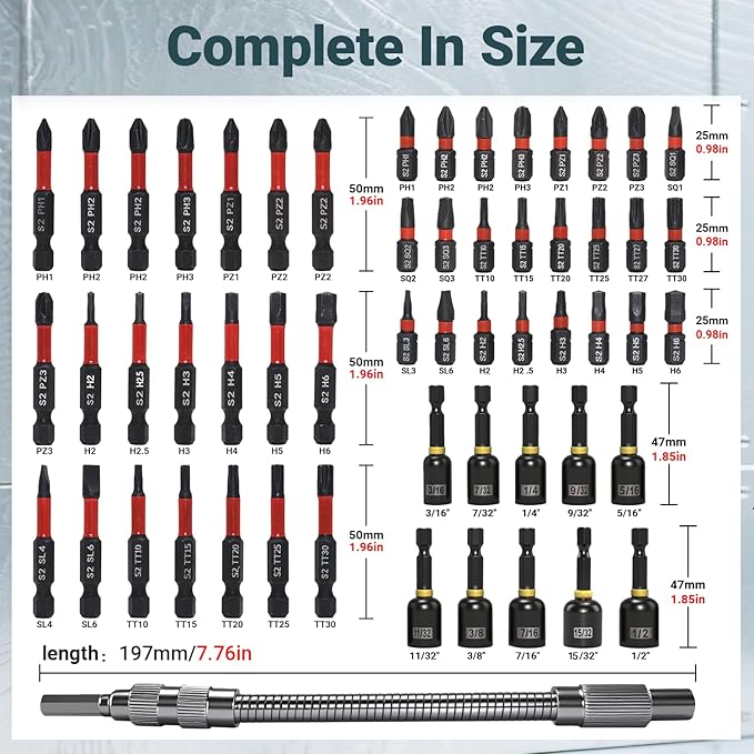 86-Piece Magnetic Impact Nut Driver Set, SAE/Metric Nut Driver Set, Right Angle Drill Driver, Socket Adapters, Bit Holder, Wing Nut Driver, Ratchet Bit Driver, Quick Release Extension, Power Bits