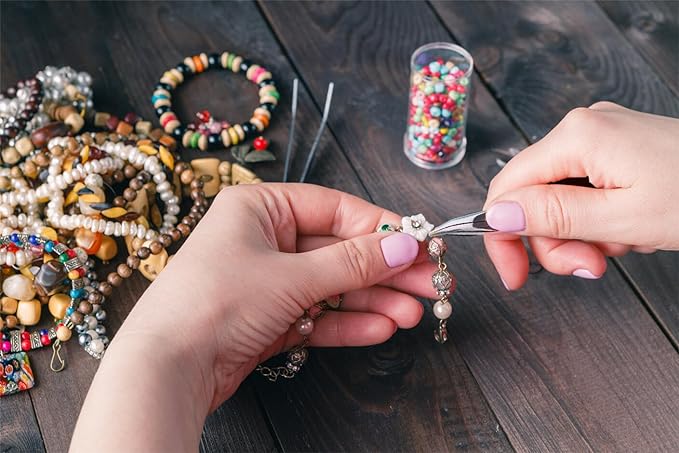 Anezus Jump Rings for Jewelry Making Supplies and Necklace Repair with Jump Ring Pliers and Open Jump Ring(1200Pcs Silver and Gold)