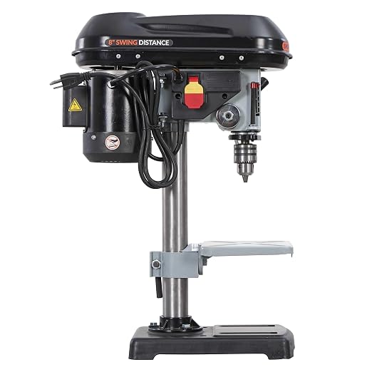 SHOPMAX 8 inch 9 adjustable speeds 4.2 Amp Benchtop Drill Press