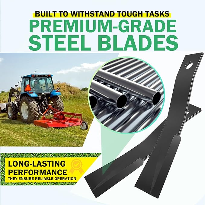 E-cowlboy Replacement for Bush Hog Rotary Cutter Blades - Part Number 7555 - Compatible with Bush Hog Models 7555, 7555BH, BH25, RB60, SQ60-24’’x3/4 Replacement Blades for Brush Mowers(2 PCS Set)