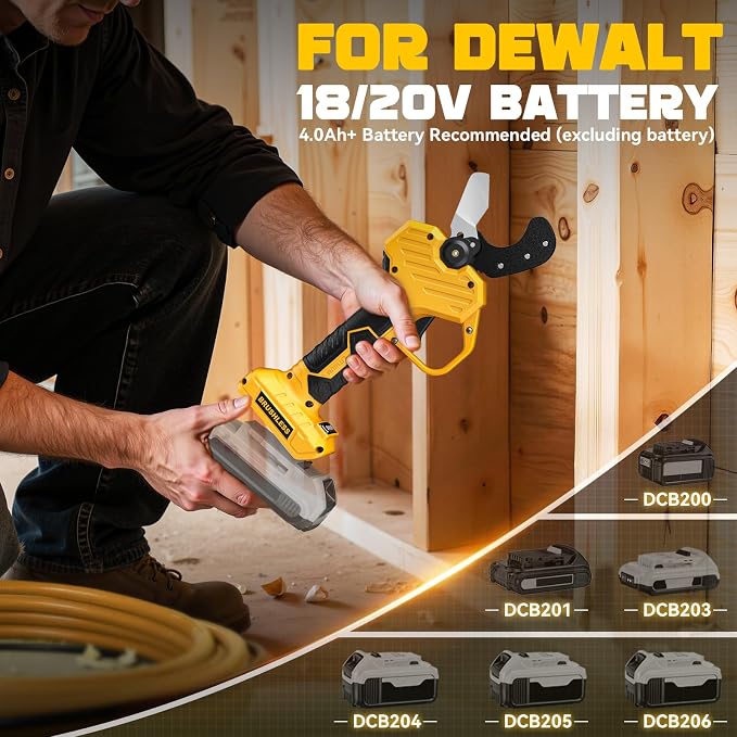 MtiolHig Cordless PVC Pipe Cutter Compatible with DEWALT 20v Battery, 1-5/8" (32mm) Pipe Cutter Tool Brushless Motor Tubing Cut 240W (Tool Only）