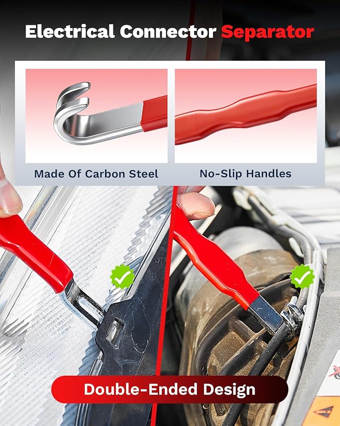 Saker Electrical Disconnect Pliers Electrical Connector Removal Tool – 5PCS Automotive Hose Clamp Tool Set for DIY Car Owners, Safe Electrical Connector Removal, Tight Engine Bay Repair & Maintenance