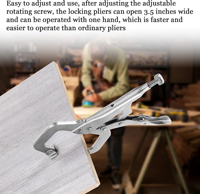12 Pcs C Clamp Locking Pliers 6 Inch Heavy Duty Welding Pliers with Swivel Pads Adjustable Vise Grip Clamp for Shop Woodworking Cabinetry Repair Home Farm and Auto Workshop