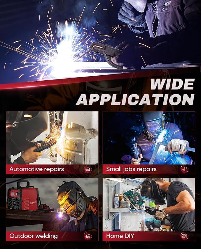 Saker Mini Stick Welder, 110V Portable Welding Machine, 20-130A Arc Welder with Smart LED Display, IGBT Inverter, Anti-Stick & Hot Start,Portable Stick Welder for Home & DIY