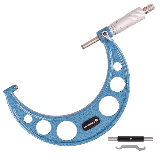 Outside Micrometer 4-5" Measuring Range,0.0001" Graduation for Machinists,Professional Precision Tool for Accurate Measurements
