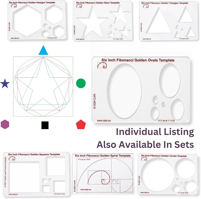 Oval Stencil Template for Drawing and Drafting: A Fibonacci-Inspired Circle Template for Drawing Tool for Artists Allows The Simple Application of The Golden or Divine Ratio for Artistic Design