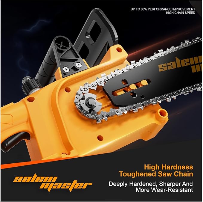 12" Electric Chainsaw Cordless, 20V Battery Powered Cordless Chain Saw, Chainsaw with 4.0Ah Lithium ion Battery and Charger