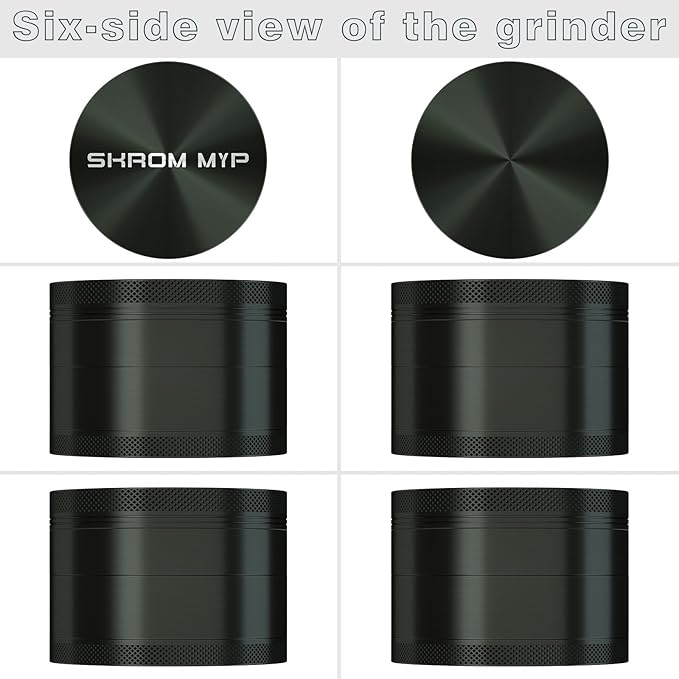 Grinder, Large 3.0” Aluminum Spice Grinder Metallic Black