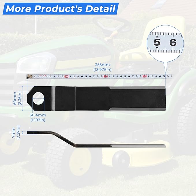 Replacement Bush Hog Blade Cutter Lawn Mower Blades Heavy Duty AR400 Steel Compatible with SkidSteer ATV Mower King Bush Hog Replacement Parts Blades, 7mm Thickness 2PCS