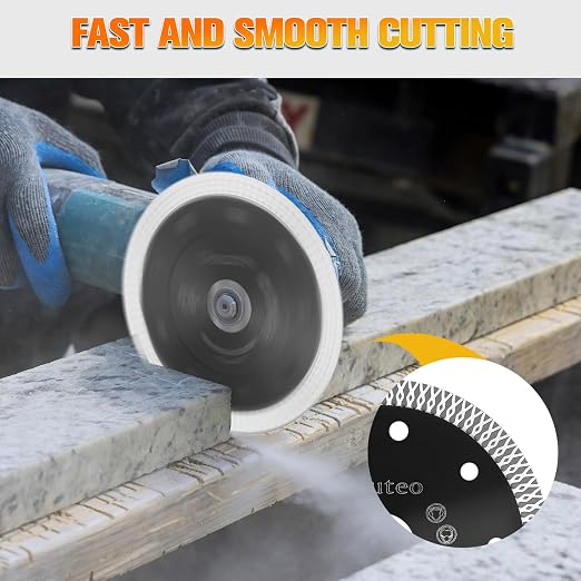 15 Pcs Diamond Saw Blade, 4.5 Inch Super Thin Tile Blade, Diamond Saw Blades for Angle Grinder, 4.5" Tile Blade for Smooth Cutting Marble Ceramics Porcelain Tiles(4.5 inch-15Pcs-Black)