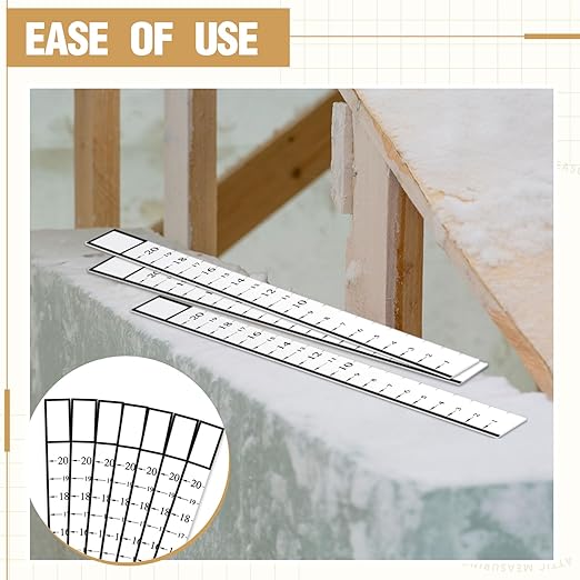 Attic Measuring Rulers (Case of 400), 20 Inch, Card Stock, Attic Insulation R-value Ruler for Insulators Ceiling Insulation