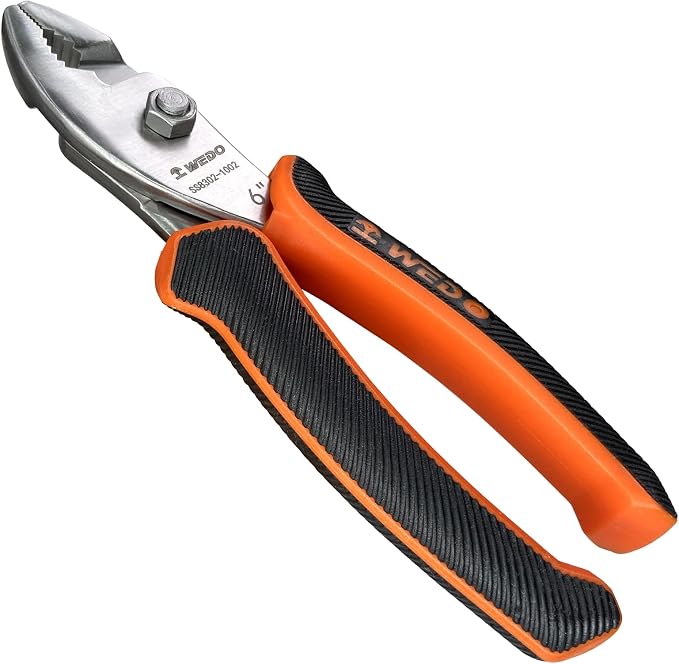 WEDO Slip Joint Pliers,Stainless Steel Combination Pliers,Wire Cutter with Anti-slippery Handle,Corrosion Resistant,Rust Proof,Surface without Chrome,Length 8"(200mm)
