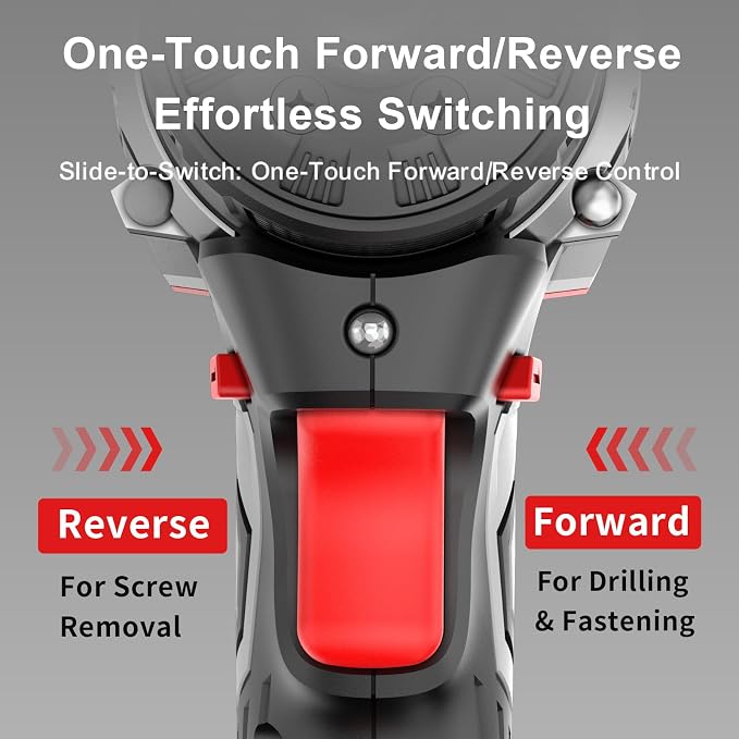 Cordless Screwdriver 16.8V, 45Nm, Brushless Motor, Continuously Variable, Rechargeable 1/4" driver, 2.0Ah Batteries, Electric Screwdriver Drill Kit for Home, DIY, Repair and Construction Use