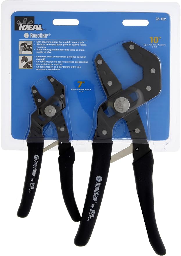 IDEAL INDUSTRIES 35-452 Robo Grip Pliers 7 in. and 10 in. 2 Pack