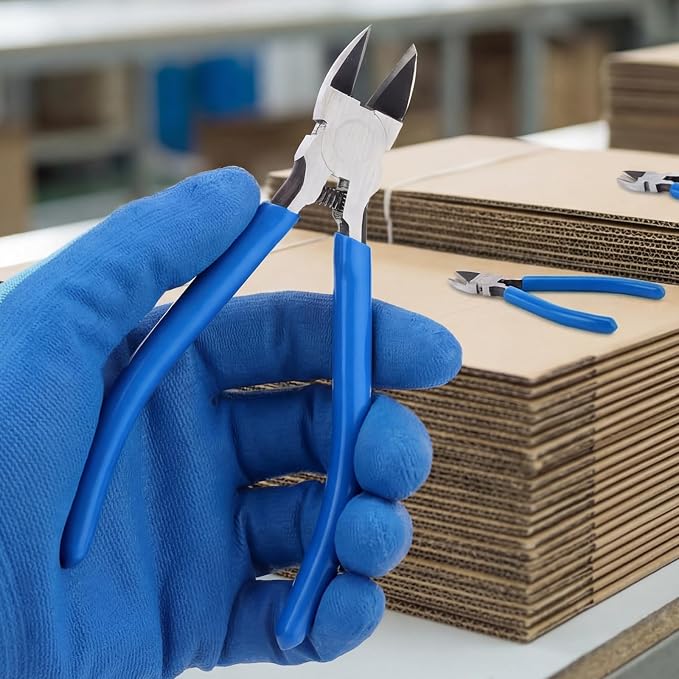 12 Pack Wire Cutters Bulk 6 Inches Blue Precision Flush Cuts Small Cutting Pliers for Craft Jewelry Making Electrical