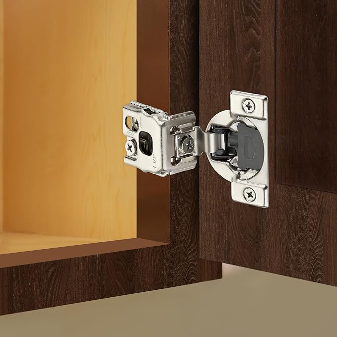 20 Pack (10 Pairs) 1-1/4" Overlay Soft Close Cabinet Hinges, Satin Nickel Stainless Steel Concealed Hinges with 3D Self-Closing for Face Frame Doors & Kitchens