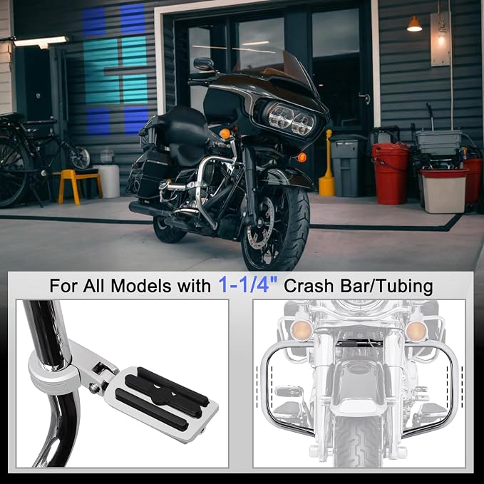Adjustable Highway Footpegs for Harley Touring 1.25" （32mm）engine guards