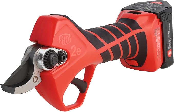 FELCO 2e Electric Pruning Shears with Cut Shield Safety, F-Tech Coated Blade, 10.8V Lithium Battery – Professional Cordless Garden Pruner