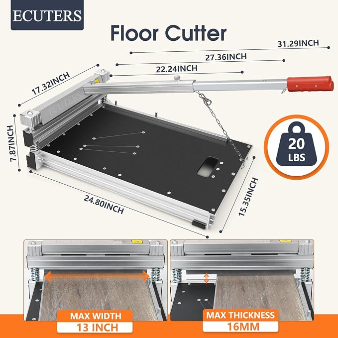 Replacement Blade for ECUTERS 13“ Laminate Floor Cutter B0D9SP3NXS for Laminate Floor Vinyl Plank Engineer Wood LVP LVT VCT SPC WPC (Full table Blade)