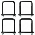 4 Pack Square U-Bolt for Trailer- Fits 6.0 Inch Wide Leaf Springs, Galvanized Steel Clamp Set, Secure Fit for Truck, Boat and Trailers, Black