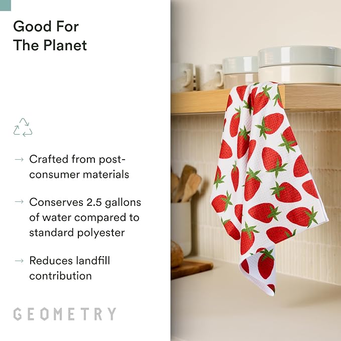 GEOMETRY Spring Kitchen Towels - Quick Dry Microfiber Cloth Spring & Summer Dish Towels for Kitchen Drying - Premium Quick Dry Towel - Soft Flora 18" x 30" (1 Pack)