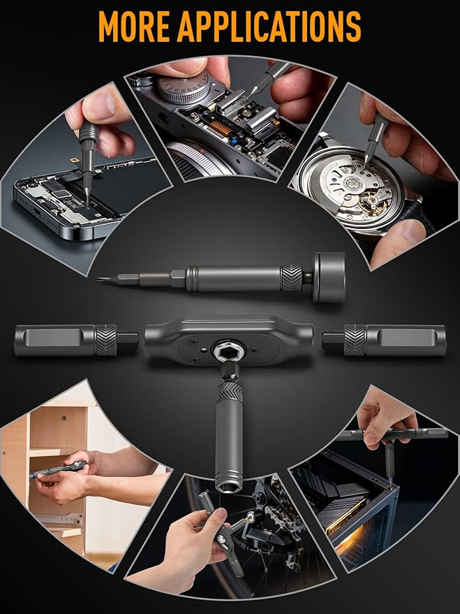 KELIN 78 IN 1 Magnetic Ratchet Screwdriver Set T-Handle Ratchet Screwdriver Kit with Diamond-Faceted Handle & S2 Steel Bits, for Home Daily Repair, Precision Repair, Gift For Men Husband