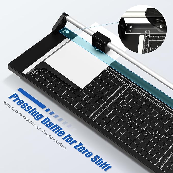 Manual Heavy Duty 36 Inch Rolling Cutter, Precision Rotary Paper Trimmer, A4 Paper Craft Cutter for Cut Gift Card, Coupon, Label, Photo, Thin Plastic Soft Board, PVC, Card Stock (36in)