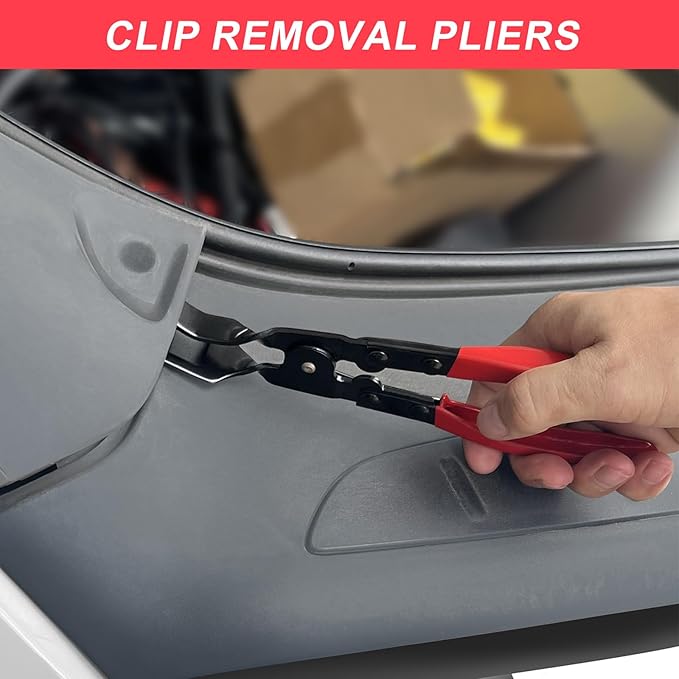 3 Pcs Clip Pliers and Fastener Remover,Clip Removal Tool Panel Clip Removal Pliers Car Trim Rivet Removal Pry Tool Repair Kit for Automotive Door Panel,Upholstery,Dashboard Red