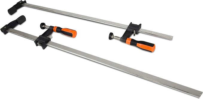 WEN CLF224 24 in. x 2.5 in. Quick-Adjust Steel Bar Clamps with Throat and Micro-Adjustment Handle (2-Pack)