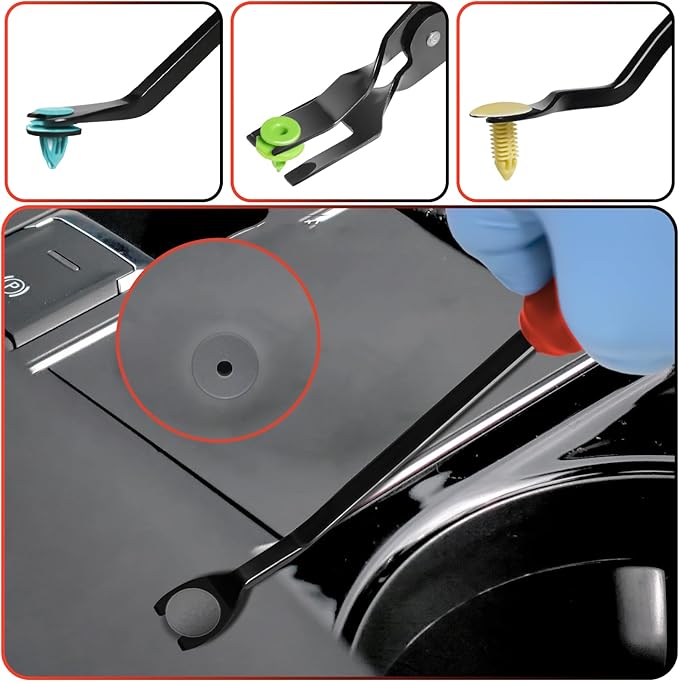 Keze 3 Pcs Auto Clip Pliers Set and Fastener Remover,Car Trim Rivet Removal Pry Tool Repair Kit with Storage Bag for Automotive Door Panel,Upholstery,Dashboard,Plastic Fasteners