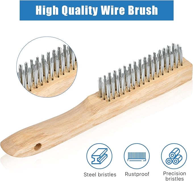 6Pcs Welding Accessories, Chipping Hammer 10.55 In, Pliers 8.07 In, Wire Brush 9.84 In, Metal Sheet Gauges and Welding Gloves, Essential Welder Cleaning Set for Slag Removal & Maintenance
