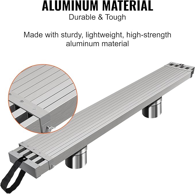 VEVOR Aluminum Telescoping Work Plank, 9-15FT, 500lbs Capacity, 12.5 inch Width, Scaffolding Plank with Skid-Proof Platform Scaffold Ladder Accessory