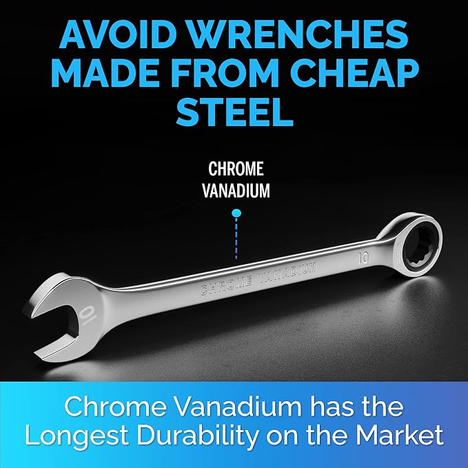 Ratcheting Wrench - Slim Profile - Ratchet Wrench, 10 mm Wrench