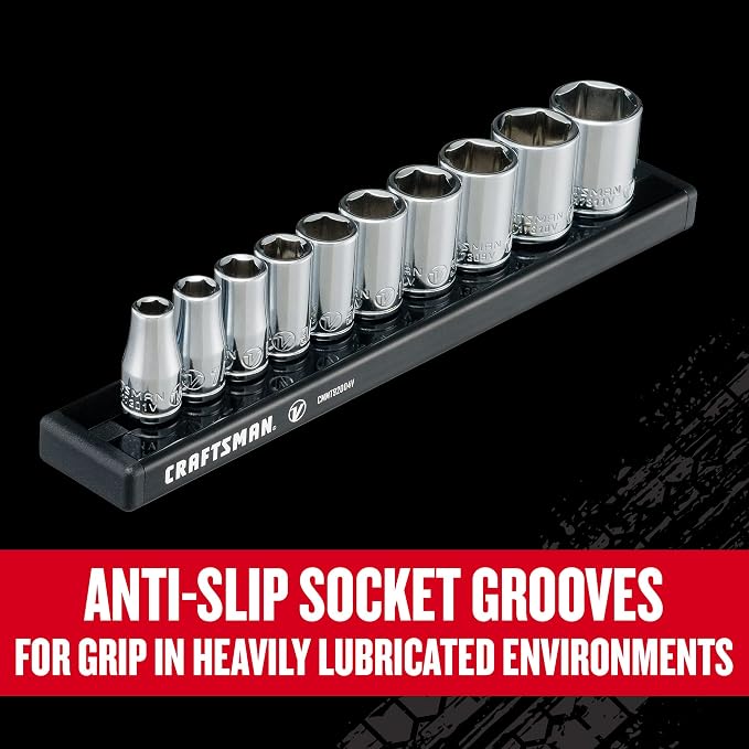 CRAFTSMAN V-SERIES Socket Set, Shallow SAE 1/4 Inch Drive, 10 Piece (CMMT17300V)