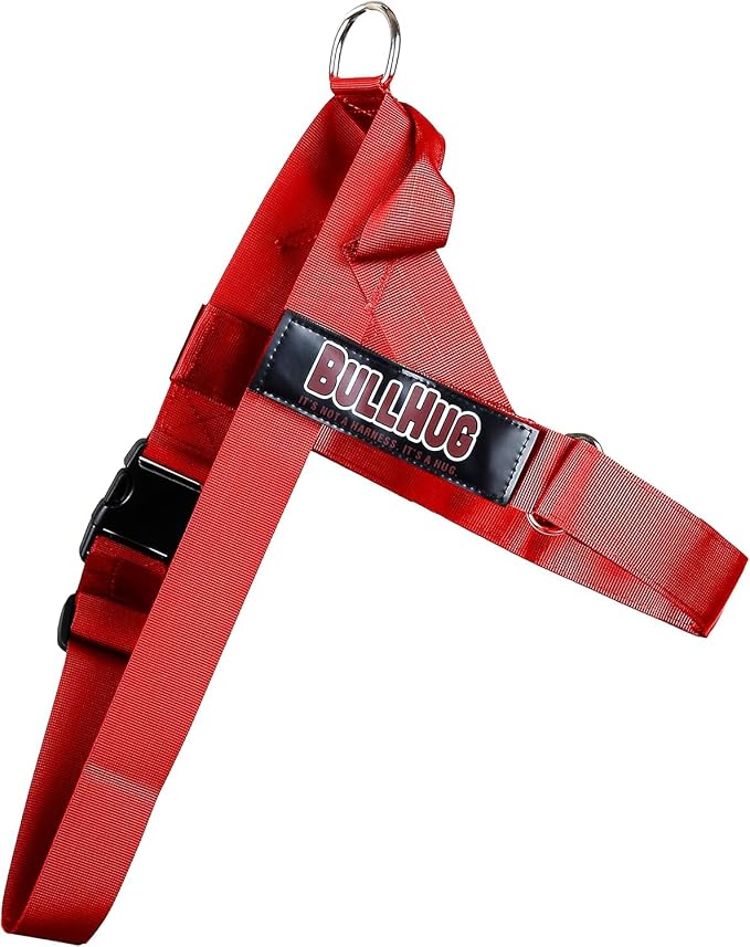 Adjustable Dog Harness– No Pull, No Choke – for English Bulldogs, French Bulldogs, Pugs & Broad-Chested Breeds – Easy, Safe Walks (Bright RED, Small)