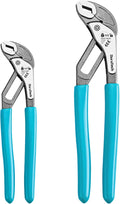 DURATECH 2-Piece Water Pump Pliers Set(8" & 10"), Quick-Adjust Groove Joint Pliers with Slide-to-Unlock Mechanism, V-Jaw Design, CR-V Steel, for Plumbing, Automotive, and Household Repairs