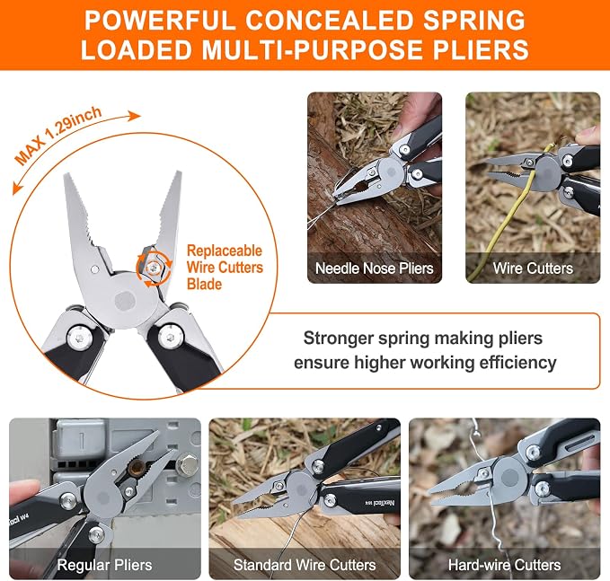 NexTool W4 Ratchet Wrench Multitool, 11-in-1 Folding Pliers Heavy-Duty | 8Cr14Mov Blade, Locking Saw, Hidden Bit Driver, Multitool Pliers, Adjustable Wrench for Camping, DIY, Professional Repairs