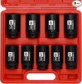 CASOMAN large socket set 1/2- Inch Drive Deep Spindle Axle Nut Impact Socket Set, 6 Point, CR-MO, Metric, 29mm-38mm, 9-Piece 1/2" Dr. Deep Impact Socket Set
