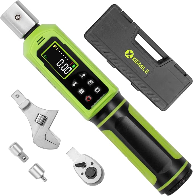 Adjustable Open End Digital Torque Wrench 3/8" Drive 0.66-44.2Ft.Lb | Interchangeable Electronic Torque Wrench (0.9-60N.m),32 mm 2% Accuracy for HVAC Automotive Moto Narrow Pipeline,Prec. Parts