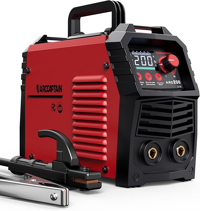 ARCCAPTAIN Stick Welder, [Large LED Display] 200A ARC/Lift TIG Welding Machine with Synergic Control, IGBT Inverter 110V/220V Portable MMA Welder Machine with Hot Start, Arc force and Anti-Stick